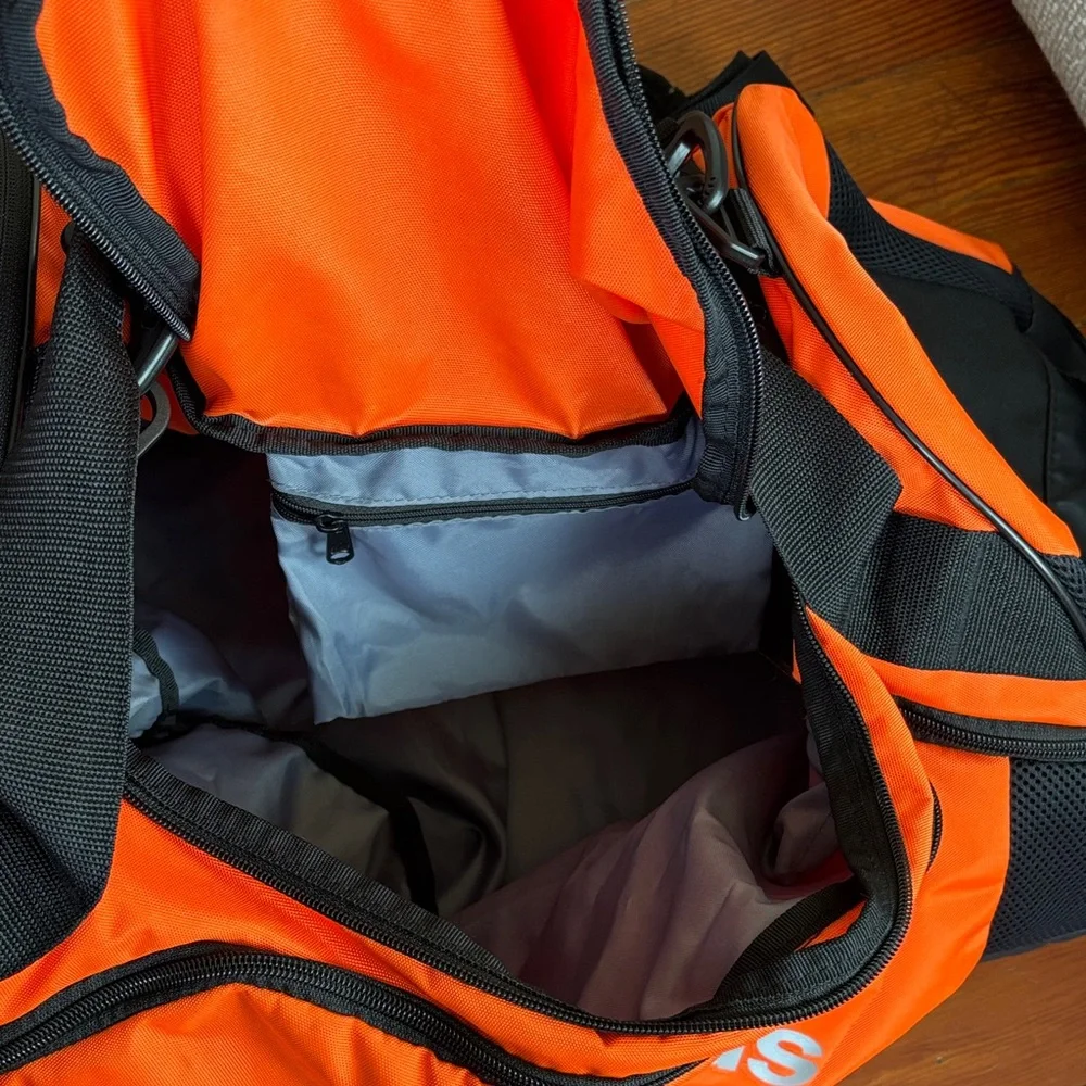 Adidas Bold Orange and Black Duffel Bag